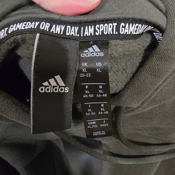 Women's Adidas Dark Green Athletic Hoodie Sweatshirt | Size XL - Picture 10 of 11